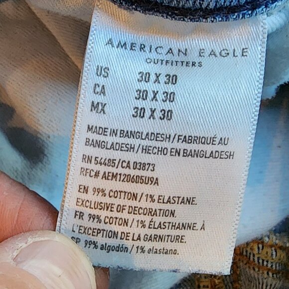 American Eagle Outfitters Light Wash "Athletic" Straight Leg Jeans Size 30x30 - Picture 9 of 16